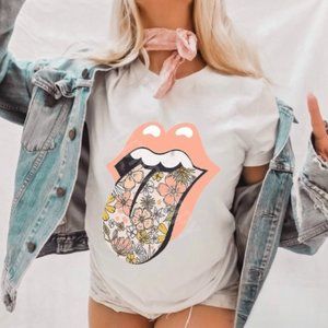 Floral Tongue Graphic Tee